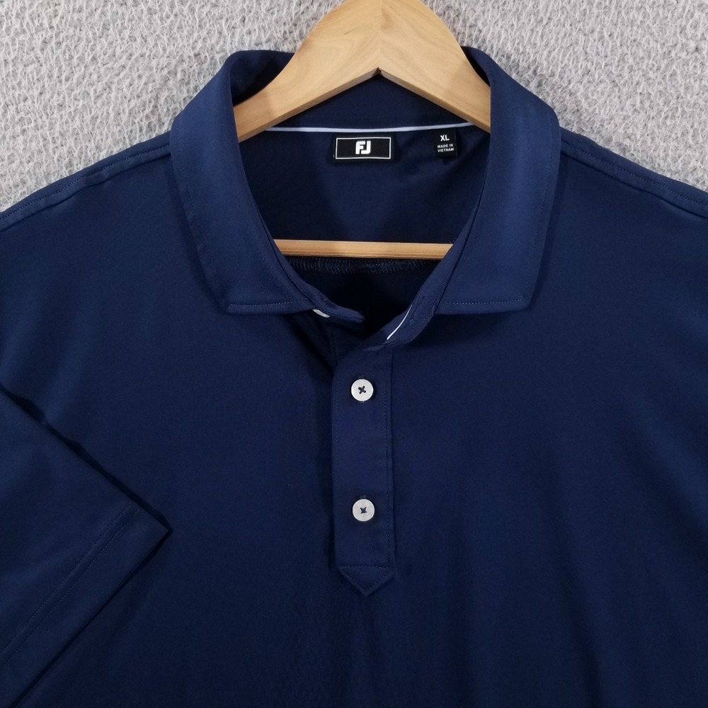 FootJoy Polo Shirt Mens XL Navy Blue Performance Golf Stretch Athletic Blank